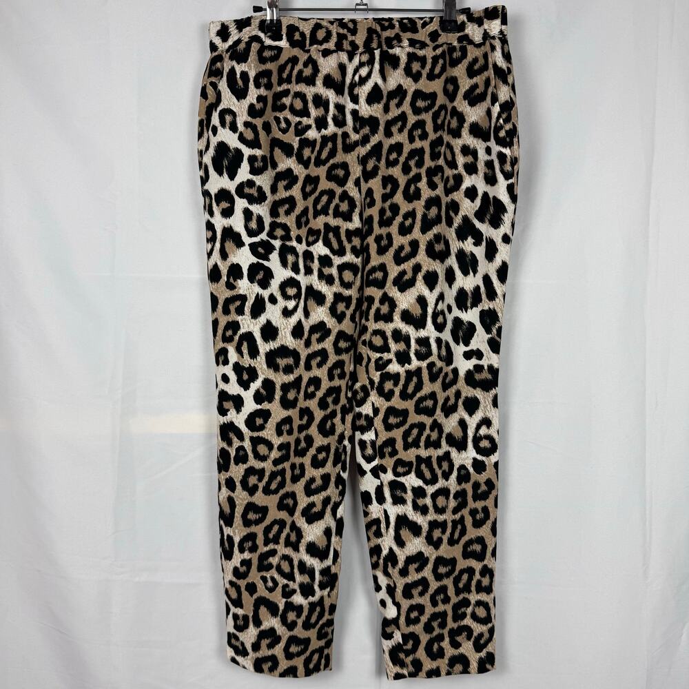 Banana Republic Hayden Leopard Animal Print Crop Jogger Dress Pants NWT Medium
